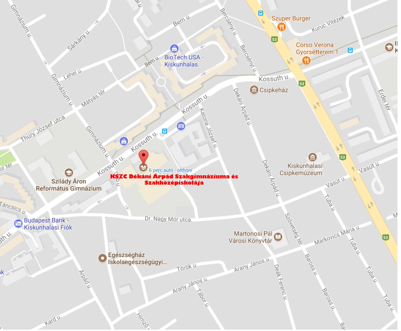 térkép a suliról